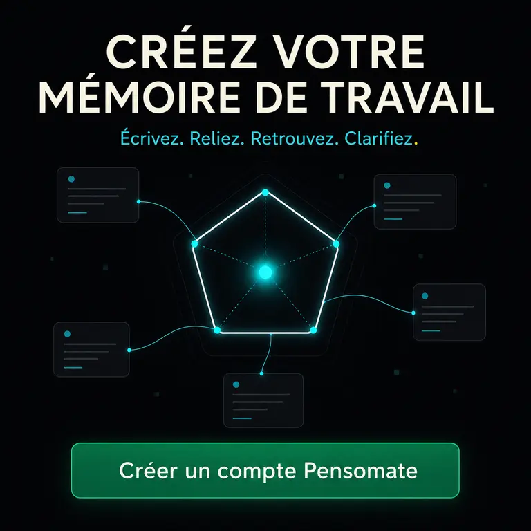 Créer un compte Pensomate pour écrire, relier, retrouver et clarifier ses idées